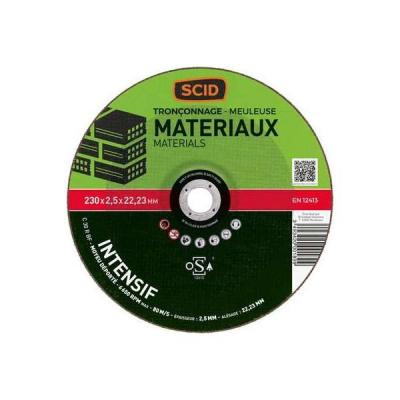 Disques &agrave; tron&ccedil;onner SCID - Mat&eacute;riaux - Diam&egrave;tre 125 mm - Al&eacute;sage 22,2 mm