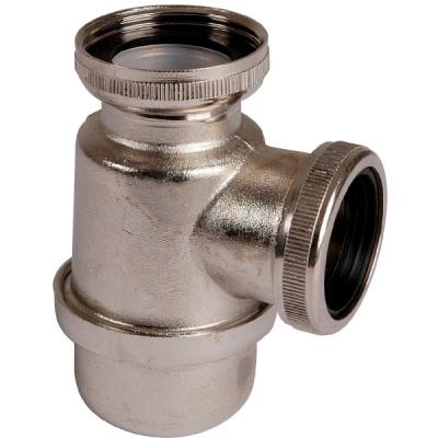 Valentin - Mini Siphon Non R&eacute;glable En Hauteur Fixe Nickel&eacute; Mat