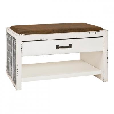 Paris Prix - Range-chaussures & Assise &eacute;criture 72cm Blanc
