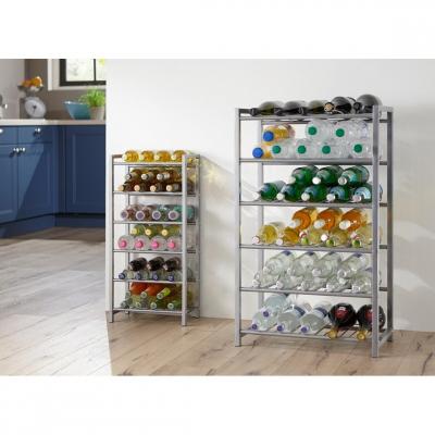 Porte Bouteilles 6 Niveaux Akena 72cm Argent