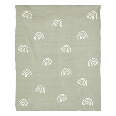 Atmosphera - Couverture Tricot b&eacute;b&eacute; en Tricot 100x80cm Vert