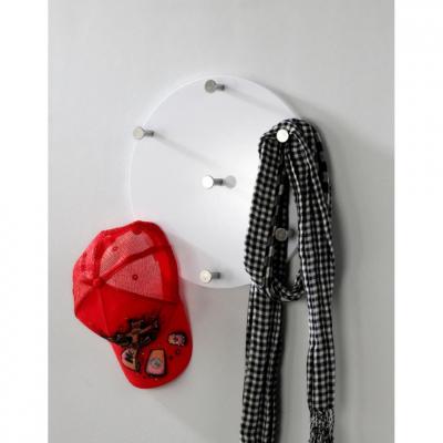 Garderobe murale ronde 7 crochets blanc