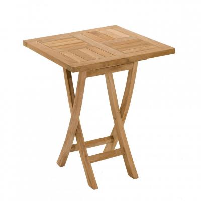 Table de jardin 2 personnes, carr&eacute;e pliante 60 x 60 cm en bois Teck