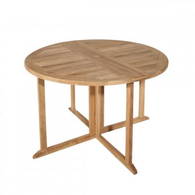 Table de jardin 4/5 personnes - &agrave; rabats papillon en bois Teck