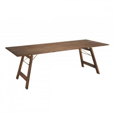 Table &agrave; manger rectangulaire pliante - Acacia - 220 x 90 cm