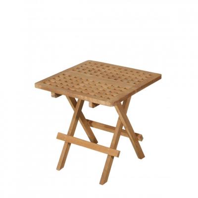 HARRIS - Table pique nique de jardin carr&eacute;e 50x50cm en bois Teck