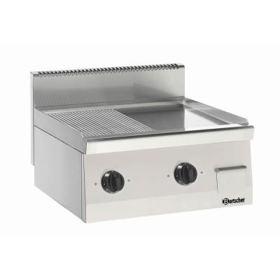 Plaque grill lisse et rainur&eacute;e &eacute;lectrique 60cm prof.600 