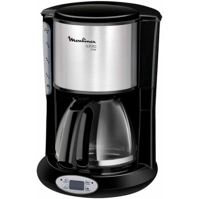 Cafeti&egrave;re &Eacute;lectrique Programmable De 0,6l Pour 6 Tasses Avec &Eacute;cran Lcd 1000w Gris Noir