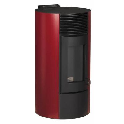Optimo - Po&ecirc;le &agrave; granul&eacute;s rond &eacute;tanche cristo rouge bordeaux 9kW
