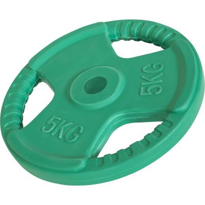 Disques en fonte avec poignees et revetement caoutchouc 31mm de 1 25 kg a 25 kg poids 5 kg
