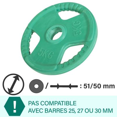 Poids disque en fonte avec poignees et revetement caoutchouc de 1 25 a 25 kg poids 5 kg