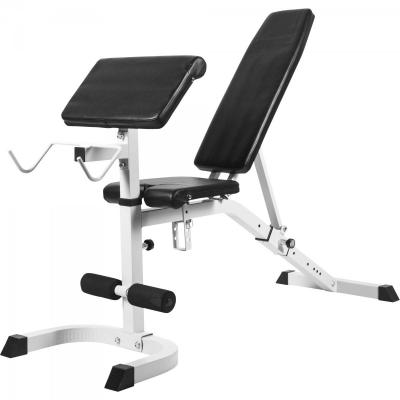 Banc de musculation r&eacute;glable inclin&eacute;/d&eacute;clin&eacute; avec pupitre &agrave; biceps 