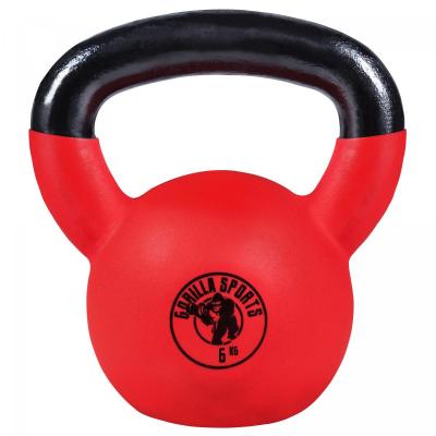 Kettlebell de 6 KG en fonte avec rev&ecirc;tement n&eacute;opr&egrave;ne - halt&egrave;re russe