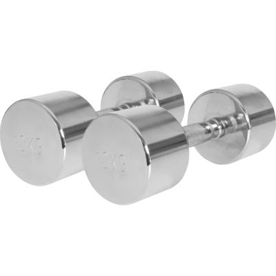 Paire d'halt&egrave;res chrom&eacute;s de 2 x 10 KG