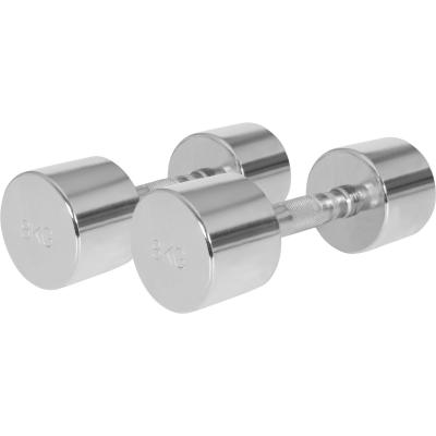 Paire d'halt&egrave;res chrom&eacute;s de 2 x 8 KG