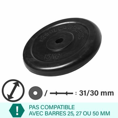 Poids disque en caoutchouc de 15 kg