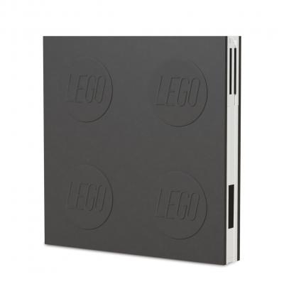 Carnet avec verrou LEGO&reg; avec stylo &agrave; encre gel Noir