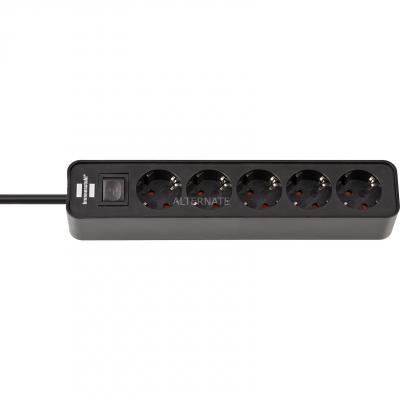 Brennenstuhl 1153250000 Power Strip 5 Outlets With Switch Noir