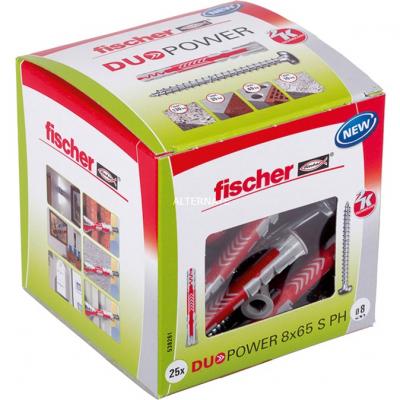 Fischer DUOPOWER 8x65mm S PH LD, 25 pi&egrave;ces - 538261