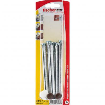 Fischer - Lot de 6 fixations m&eacute;talliques pour cadres F10 m 112 b