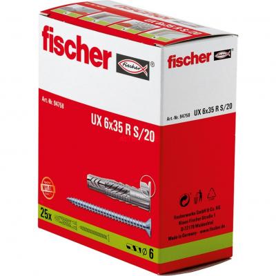Fischer - Chevilles en nylon universelles 6mm ux x25 C09968