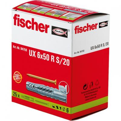 Fischer - Chevilles en nylon universelles 6mm ux x25