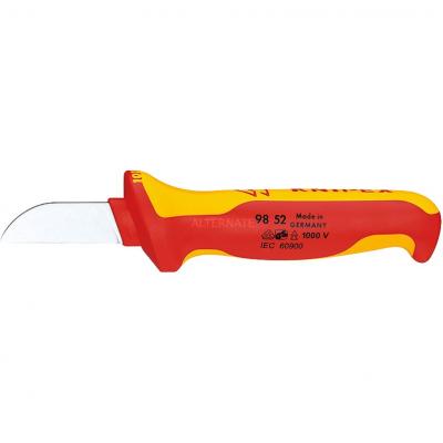 Couteau D'&eacute;lectricien 190mm - Lame Droite Et Capuchon - Isol&eacute; 1000v