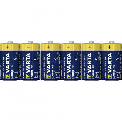 VARTA Pack de 6 piles alcalines Longlife C (LR14) 1,5V