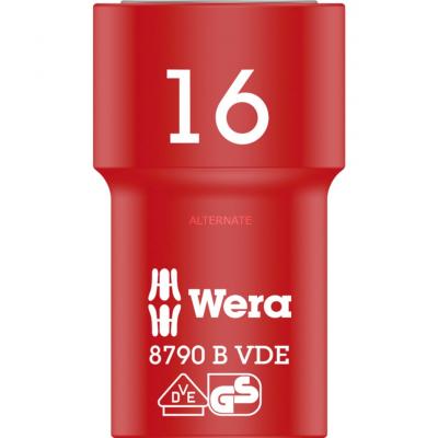 Wera 05004960001 Douille Zyklop Vde 8790 B Isol&eacute;e, Rouge