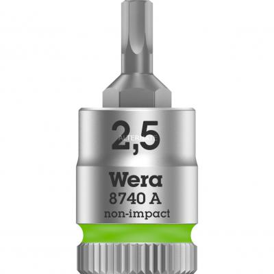 Wera 8740 A 05003331001 6 pans int&eacute;rieurs Douille-embout 2.5 mm 1/4 (6.3 mm)