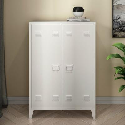 Casier de bureau m&eacute;tallique orip&auml;&auml; &agrave; 2 portes 110 x 75 x 33 cm blanc [en.casa]