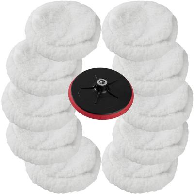 TecTake Lot de 10 peaux de polissage 220 mm + 1 disque de polissage Auto 180 mm