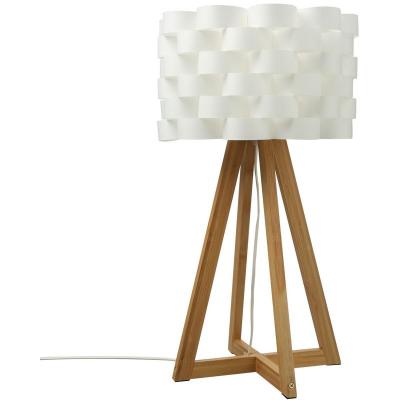 Lampe &agrave; poser en bambou Moki - h. 55 cm - Diam. 30 x 55 - Blanc