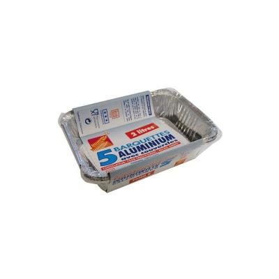 PUBLI EMBAL Lot de 5 barquettes aluminium 2 litres - Elbe
