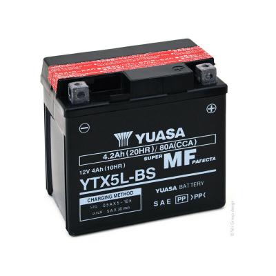 Yuasa - Batterie moto YTX5L-BS 12V 4.2AH 80A