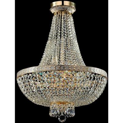 Bella Grand lustre dor&eacute; et cristal, 8 lumi&egrave;res, E14