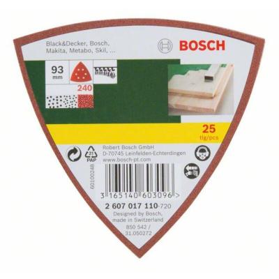 Set de 25 Abrasifs Delta 93 mm 2607017110 Bosch