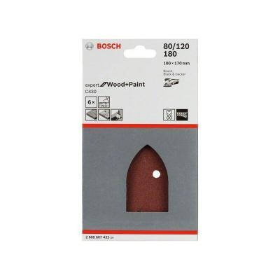 Feuilles abrasives, set de 5 pi&egrave;ces 2x80 2x120 2x180