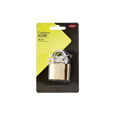 COGEX 80027 Cadenas Acier 40 mm, Dore