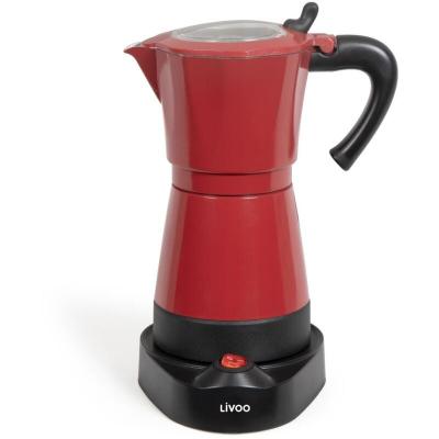 Cafeti&egrave;re italienne &eacute;lectrique livoo dod117rc coloris rouge - 300ml, 6 tasses, 480w 