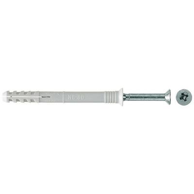 Fischer 48792 Jeu de 100 Chevilles de clou N-S 8 x 80/40 mm
