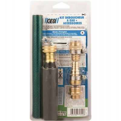 Kit d&eacute;boucheur &agrave; eau avec accessoires, pour tuyau diam&egrave;tre 32mm