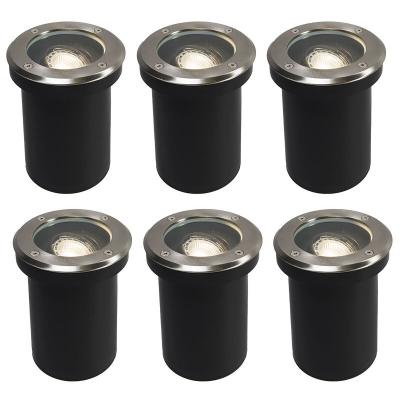 Lot de 6 spots de sol ext&eacute;rieurs modernes en acier inoxydable ip65 - delux