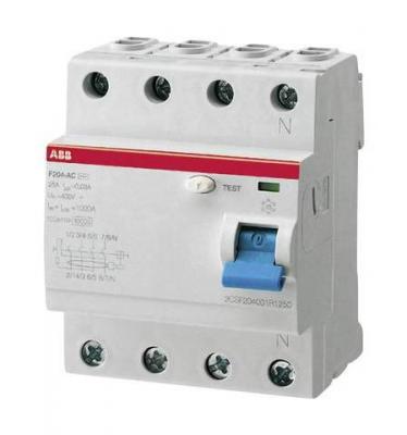 ABB Interrupteur-d&eacute;tecteur de fuites &agrave; la terre ABB 4 p&ocirc;les, 40 A 0,03