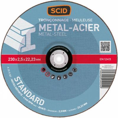Disques &agrave; tron&ccedil;onner - m&eacute;taux - &Oslash; 230 x 2,5 mm