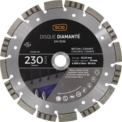 Disque diamant&eacute; b&eacute;ton granit ventil&eacute; Diam&egrave;tre 230 mm Scid