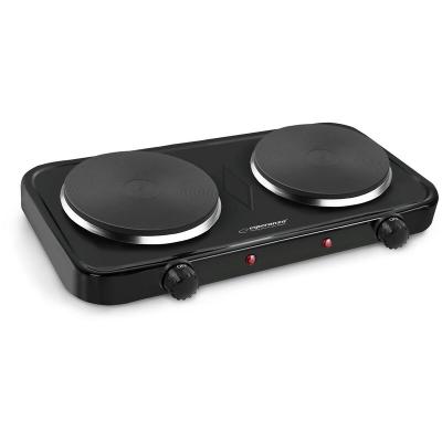 Esperanza ekh010k cuisini&egrave;re &eacute;lectrique, dessus, 2 champs de chauffe, noir
