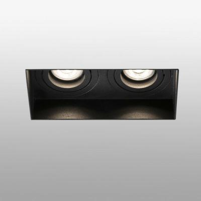 Faro Hyde - Downlight encastr&eacute; carr&eacute; inclinable Trimless noir, GU10