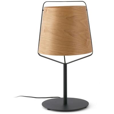 Lampe de table en bois et m&eacute;tal noir Stood - Faro Barcelona