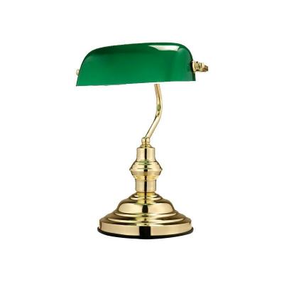 Globo 2491 Lampes de Table, Laiton, E27, 60 W, Dor&eacute;/Vert, 1 pi&egrave;ce
